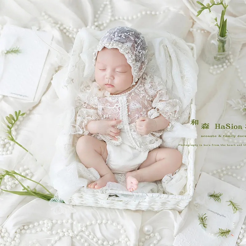 White Lace Theme Set - Newborn Photography Props - Image 4